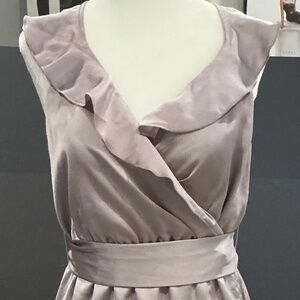Show Me Your Mumu Samantha Ruffle Wrap Midi Dress Satin Size L Made in USA